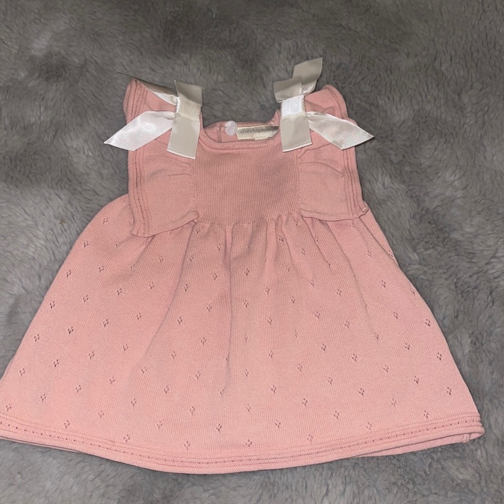 🌈 Clasix Beginnings Newborn Knit Dress Pink Bows